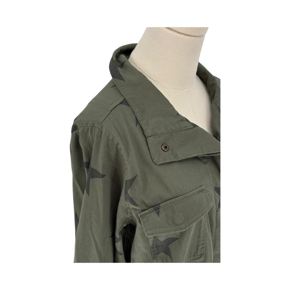 Knox Rose‎ Utility Jacket Olive Green Black Star Print Drawstring Waist Large - Picture 4 of 7